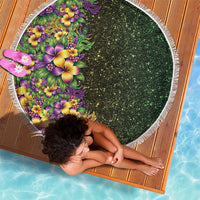 Hawaii Mardi Gras Beach Blanket Tropical Flowers Glitter Style