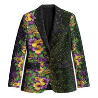 Hawaii Mardi Gras Blazer Tropical Flowers Glitter Style