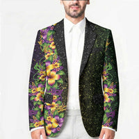 Hawaii Mardi Gras Blazer Tropical Flowers Glitter Style