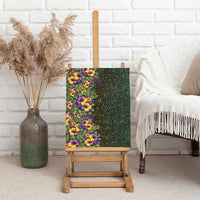 Hawaii Mardi Gras Canvas Wall Art Tropical Flowers Glitter Style