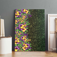 Hawaii Mardi Gras Canvas Wall Art Tropical Flowers Glitter Style