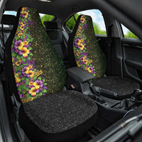 Hawaii Mardi Gras Car Seat Cover Tropical Flowers Glitter Style