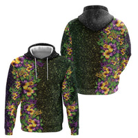 Hawaii Mardi Gras Hoodie Tropical Flowers Glitter Style