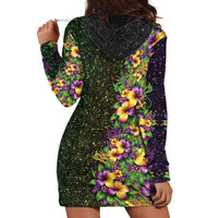 Hawaii Mardi Gras Hoodie Dress Tropical Flowers Glitter Style