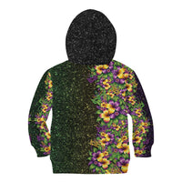 Hawaii Mardi Gras Kid Hoodie Tropical Flowers Glitter Style