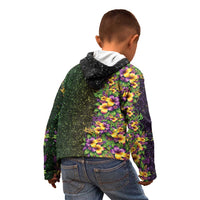Hawaii Mardi Gras Kid Hoodie Tropical Flowers Glitter Style