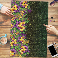Hawaii Mardi Gras Puzzle Tropical Flowers Glitter Style