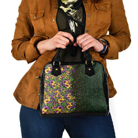 Hawaii Mardi Gras Shoulder Handbag Tropical Flowers Glitter Style