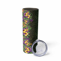 Hawaii Mardi Gras Skinny Tumbler Tropical Flowers Glitter Style