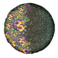 Hawaii Mardi Gras Spare Tire Cover Tropical Flowers Glitter Style