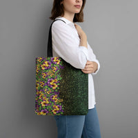 Hawaii Mardi Gras Tote Bag Tropical Flowers Glitter Style