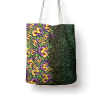 Hawaii Mardi Gras Tote Bag Tropical Flowers Glitter Style