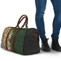 Hawaii Mardi Gras Travel Bag Tropical Flowers Glitter Style