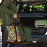 Hawaii Mardi Gras Travel Bag Tropical Flowers Glitter Style