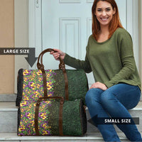 Hawaii Mardi Gras Travel Bag Tropical Flowers Glitter Style