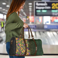 Hawaii Mardi Gras Travel Bag Tropical Flowers Glitter Style