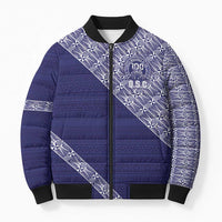 Tonga Queen Salote College Bomber Puffer Jacket 100 Years Anniversary Navy Color