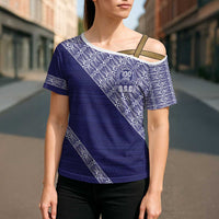 Tonga Queen Salote College Cross Shoulder Shirt 100 Years Anniversary Navy Color