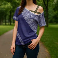 Tonga Queen Salote College Cross Shoulder Shirt 100 Years Anniversary Navy Color