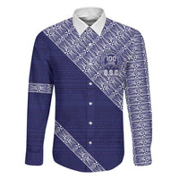 Tonga Queen Salote College Family Matching Mermaid Dress and Hawaiian Shirt 100 Years Anniversary Navy Color