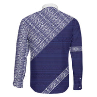 Tonga Queen Salote College Family Matching Off Shoulder Short Dress and Hawaiian Shirt 100 Years Anniversary Navy Color