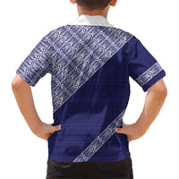 Tonga Queen Salote College Family Matching Puletasi and Hawaiian Shirt 100 Years Anniversary Navy Color