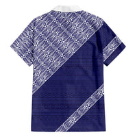 Tonga Queen Salote College Family Matching Summer Maxi Dress and Hawaiian Shirt 100 Years Anniversary Navy Color