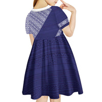 Tonga Queen Salote College Kid Short Sleeve Dress 100 Years Anniversary Navy Color