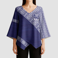 Tonga Queen Salote College Kimono Sleeve Blouse 100 Years Anniversary Navy Color