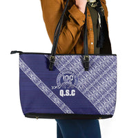 Tonga Queen Salote College Leather Tote Bag 100 Years Anniversary Navy Color