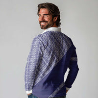 Tonga Queen Salote College Long Sleeve Polo Shirt 100 Years Anniversary Navy Color