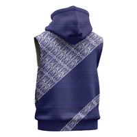 Tonga Queen Salote College Sleeveless Zip Hoodie 100 Years Anniversary Navy Color