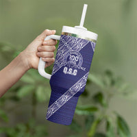 Tonga Queen Salote College Tumbler With Handle 100 Years Anniversary Navy Color