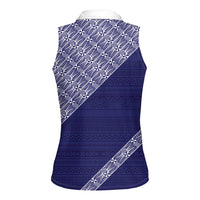 Tonga Queen Salote College Women Sleeveless Polo Shirt 100 Years Anniversary Navy Color