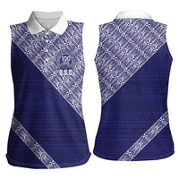 Tonga Queen Salote College Women Sleeveless Polo Shirt 100 Years Anniversary Navy Color