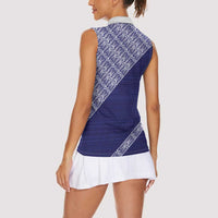 Tonga Queen Salote College Women Sleeveless Polo Shirt 100 Years Anniversary Navy Color