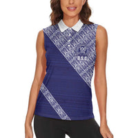 Tonga Queen Salote College Women Sleeveless Polo Shirt 100 Years Anniversary Navy Color