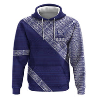 Tonga Queen Salote College Zip Hoodie 100 Years Anniversary Navy Color