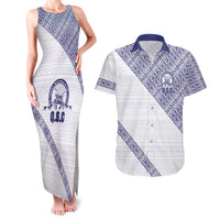 Tonga Queen Salote College Couples Matching Tank Maxi Dress and Hawaiian Shirt 100 Years Anniversary White Color
