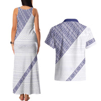 Tonga Queen Salote College Couples Matching Tank Maxi Dress and Hawaiian Shirt 100 Years Anniversary White Color