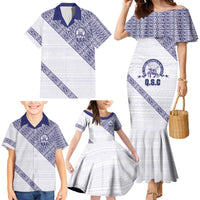 Tonga Queen Salote College Family Matching Mermaid Dress and Hawaiian Shirt 100 Years Anniversary White Color
