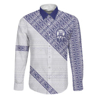 Tonga Queen Salote College Family Matching Off The Shoulder Long Sleeve Dress and Hawaiian Shirt 100 Years Anniversary White Color