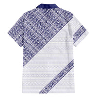 Tonga Queen Salote College Family Matching Off Shoulder Short Dress and Hawaiian Shirt 100 Years Anniversary White Color