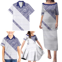 Tonga Queen Salote College Family Matching Puletasi and Hawaiian Shirt 100 Years Anniversary White Color