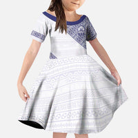 Tonga Queen Salote College Family Matching Tank Maxi Dress and Hawaiian Shirt 100 Years Anniversary White Color