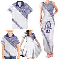 Tonga Queen Salote College Family Matching Tank Maxi Dress and Hawaiian Shirt 100 Years Anniversary White Color