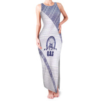 Tonga Queen Salote College Family Matching Tank Maxi Dress and Hawaiian Shirt 100 Years Anniversary White Color