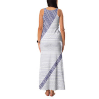 Tonga Queen Salote College Family Matching Tank Maxi Dress and Hawaiian Shirt 100 Years Anniversary White Color