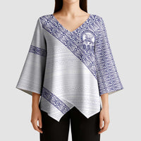 Tonga Queen Salote College Kimono Sleeve Blouse 100 Years Anniversary White Color