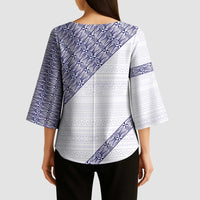 Tonga Queen Salote College Kimono Sleeve Blouse 100 Years Anniversary White Color